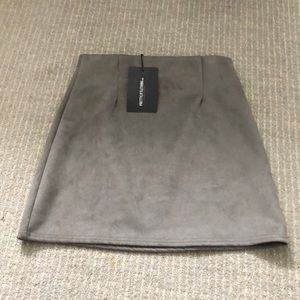 Grey Faux Suede Skirt